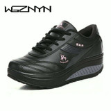 2018 NEW Women Sneakers Wedges Platform Body Shaping Shoes Shape Ups Fitness Shoes Slimming Swing For Female weightlifting shoes