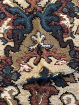 Tapestry Upholstery Remnant / Blue Brown Burgundy Fabric Remnant / Home Decor Fabric / Furniture Fabric
