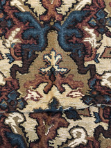 Tapestry Upholstery Remnant / Blue Brown Burgundy Fabric Remnant / Home Decor Fabric / Furniture Fabric