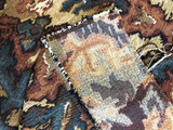 Tapestry Upholstery Remnant / Blue Brown Burgundy Fabric Remnant / Home Decor Fabric / Furniture Fabric