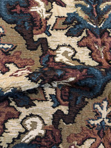 Tapestry Upholstery Remnant / Blue Brown Burgundy Fabric Remnant / Home Decor Fabric / Furniture Fabric