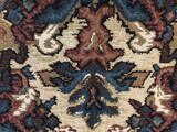 Tapestry Upholstery Remnant / Blue Brown Burgundy Fabric Remnant / Home Decor Fabric / Furniture Fabric