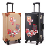 Fashion retro suitcase vintage trolley luggage trolley male female vintage travel bag20 22 24 the box pull box