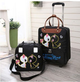 CARRYLOVE cartoon luggage series 16/18 size  boarding handbag+Rolling Luggage Spinner brand Travel Suitcase
