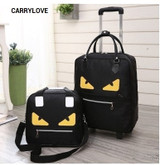 CARRYLOVE cartoon luggage series 16/18 size  boarding handbag+Rolling Luggage Spinner brand Travel Suitcase