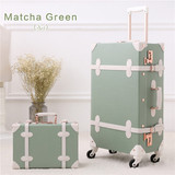 UNIWALKER 20"22"24"26" Vintage Luggage,Password Lock Suitcase,Universal Wheels Trolley,PU Leather,Retro Rolling Luggage Bags