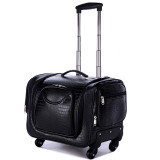 Letrend Crocodile Rolling Luggage Spinner Women Cosmetic Case Multi-function Trolley Carry On Suitcases Wheel Cabin Travel Bag