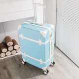 Luggage 20" 22" 24" 26" inch women hard retro rolling luggage set trolley baggage with cosmetic bag vintage suitcase for girls