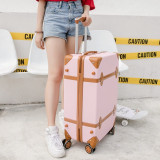 Luggage 20" 22" 24" 26" inch women hard retro rolling luggage set trolley baggage with cosmetic bag vintage suitcase for girls