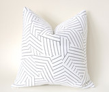 Deconstructed Stripe Pillow Cover / Black Ivory Pillow / Boho Pillow cover / Schumacher Pillow Cover / White Linen Pillow Cover