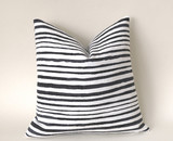 Drawn Stripe Pillow Cover / Black Ivory Stripe Pillow Cover / Black White 14x36 12x21 16x16 18x18 20x20 22x22 24x24 26x26 Zipper Pillow Case