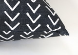 Black Mudcloth Pillow Cover / Black Pillow Cover / Mudcloth 14x36 12x21 16x16 18x18 20x20 22x22 24x24 26x26 Zipper Pillow Case