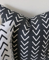 Black Mudcloth Pillow Cover / Black Pillow Cover / Mudcloth 14x36 12x21 16x16 18x18 20x20 22x22 24x24 26x26 Zipper Pillow Case