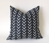 Black Mudcloth Pillow Cover / Black Pillow Cover / Mudcloth 14x36 12x21 16x16 18x18 20x20 22x22 24x24 26x26 Zipper Pillow Case