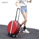 Women's cute round handbag and Trolley suitcase Carry On Luggage Rolling Luggage Trolley Suitcase girl hard case suitcase travel