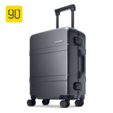 Xiaomi Ecosystem 90FUN Upgraded Aluminum Framed Suitcase PC Spinner Wheel Carry on Hardshell Luggage,20"/24", Grey/Red