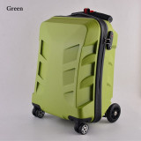 New Designe 21inch TSA Lock Scooter Luggage Aluminum Suitcase With Wheels Skateboard Rolling Luggage Travel Trolley Case