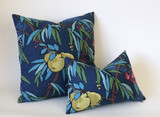 Navy Lumbar Pillow Cover / Yellow Navy Decorative Pillow Cover / Navy Teal Lumbar Pillow 12x18 12x21 16x24 / Raspberry Navy Pillow