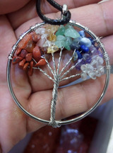 Tree of life pendant Amethyst Rose Crystal Necklace Gemstone Chakra Jewelry Mothers Day Gifts