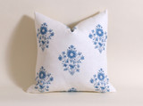 Schumacher pillow cover / Blue and Ivory Pillow cover / Block Print Pillow Cover / Floral Pillow Cover