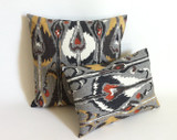 Grey and Yellow Ikat Robert Allen Zipper Pillow Cover 18x18 24x24 26x26 or lumbar pillow cover Ikat Rain Pillow