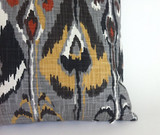 Grey and Yellow Ikat Robert Allen Zipper Pillow Cover 18x18 24x24 26x26 or lumbar pillow cover Ikat Rain Pillow