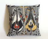 Grey and Yellow Ikat Robert Allen Zipper Pillow Cover 18x18 24x24 26x26 or lumbar pillow cover Ikat Rain Pillow