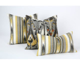 Grey and Yellow Ikat Robert Allen Zipper Pillow Cover 18x18 24x24 26x26 or lumbar pillow cover Ikat Rain Pillow