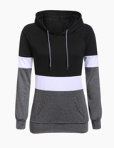 Black Color Block Hoodie
