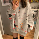 Long sleeve round neck pullover sweater female