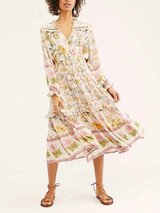 Pleated Ruffle Floral Dress