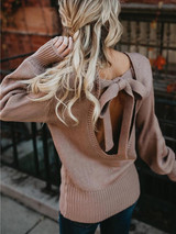 Open Back Bow Sweater