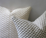 Heirloom Quality Heavy Knit Throw Pillows / Ivory Brown & Grey / Danish Modern Decor