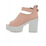 Chunky Peep Toe Platform Heels
