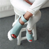 Chunky Peep Toe Platform Heels