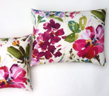 Painted Flowers Decorative Cushion /Pink Throw Pillow Cover / Ivory Rose Gold Pillow / Modern Floral Cushion cover