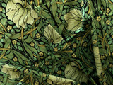 Velvet William Morris Pimpernel Upholstery Fabric by the yard / Green Velvet Leopard Home Fabric / High End Upholstery Velvet