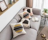 Embroidery Geometric Cotton Square  Pillow Cover