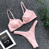 High Waist Bathing Push Up Swimwear Bikini Thong