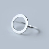 Geometric Hollow Round Adjustable Ring