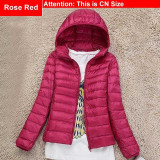 Winter Plus Size 4Xl New Ultra Light Duck Down Jackets Women Hooded Winter Coat Long Sleeve Warm Slim Down Jacket Puffer Jacket