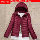 Winter Plus Size 4Xl New Ultra Light Duck Down Jackets Women Hooded Winter Coat Long Sleeve Warm Slim Down Jacket Puffer Jacket