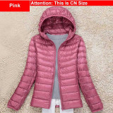 Winter Plus Size 4Xl New Ultra Light Duck Down Jackets Women Hooded Winter Coat Long Sleeve Warm Slim Down Jacket Puffer Jacket