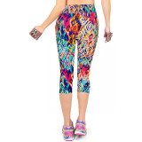 TOIVOTUKSIA Legging Women Print Summer Style Black Pants Capris Women Leggins Female Pants Thin and Soft Mid Calf Legging