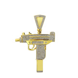 10K GOLD & DIAMOND "UZI" PENDANT