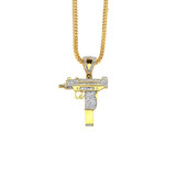 10K GOLD & DIAMOND "UZI" PENDANT