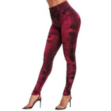 2020 Women Gym Leggings Faux Denim Jeans Leggings Pocket Printing Leggings Casual High Waist Pencil Pants Plus Pants