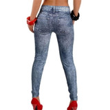 Women's jeans Womens Denim Snowflake Skinny Stretch Sexy Pants Soft Tights Leggings Imitation denim print bottoming 4FN