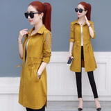 Women'S New Loose Double Breasted Coat Medium-Long Windbreaker Slim-fit openwork coat trench coat