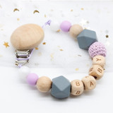 Personalized Name Handmade Silicone Pacifier Chains Safe Teething Chain Baby Teether Eco-friendly Pacifier Clips Holder Chain